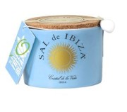 Sal de Ibiza - Sel de Mer à l’Ail Noir dans Pot en Céramique avec Cuillère - 140 Grammes